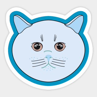 cool blue cat Sticker